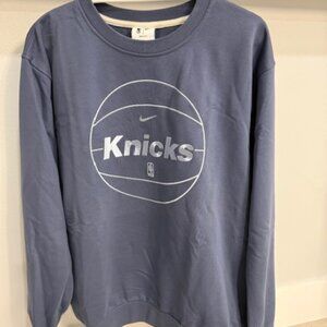 Nike Knicks Dri-fit Standard Issue Blue Ball Logo Crew - NWOT